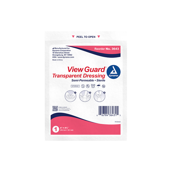 View Guard Transparent Dressings - Sterile, 4" x 4 3/4" Dynarex