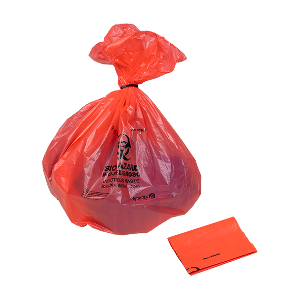 Biohazard Bags with Ties, 24" x 25.6" Dynarex