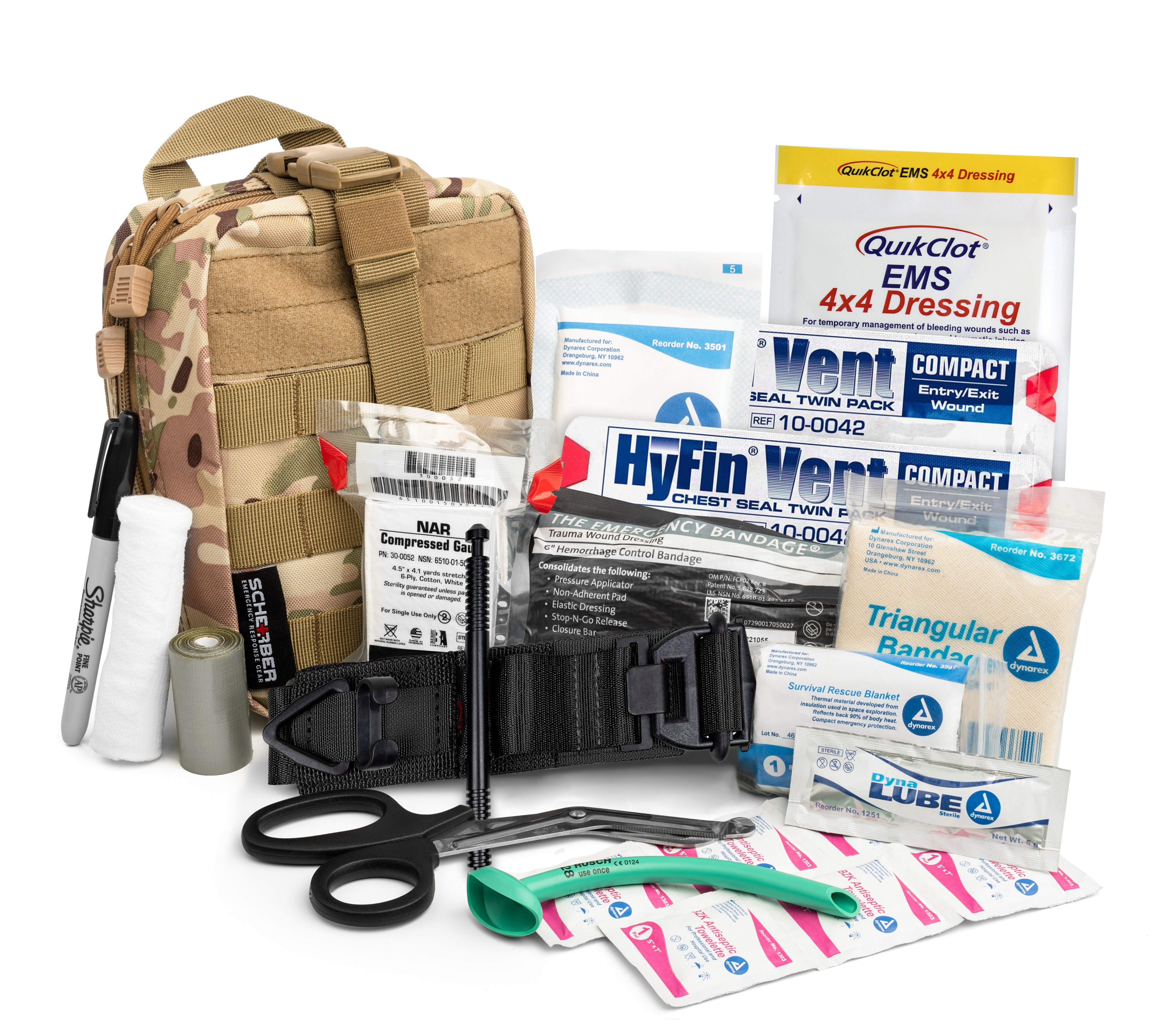 Stocked IFAK First Aid Kit in Molle Pouch - 50-Pieces (Black