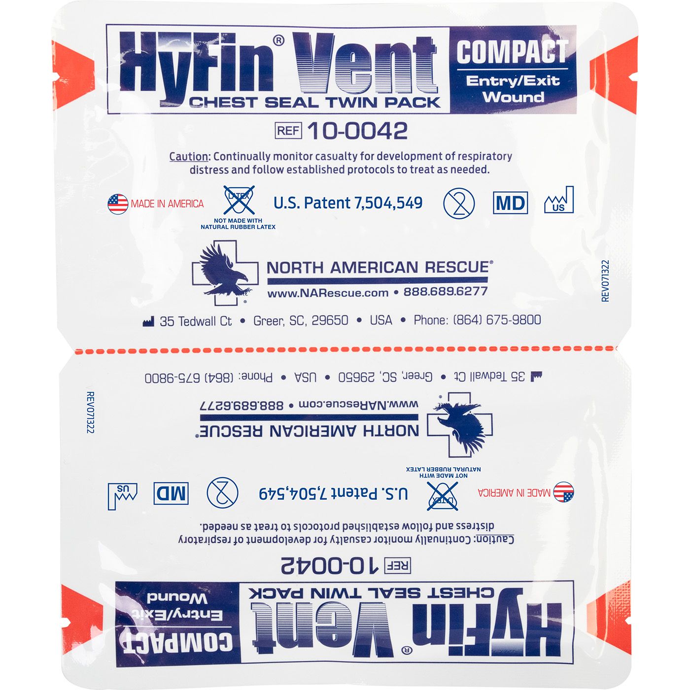 HyFin Vent Compact Chest Seal Twin Pack NAR