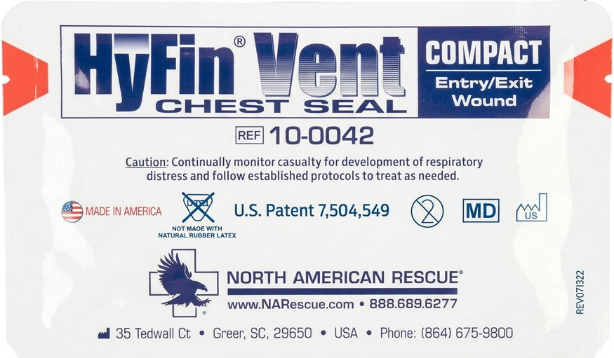 HyFin Vent Compact Chest Seal Single Pack NAR