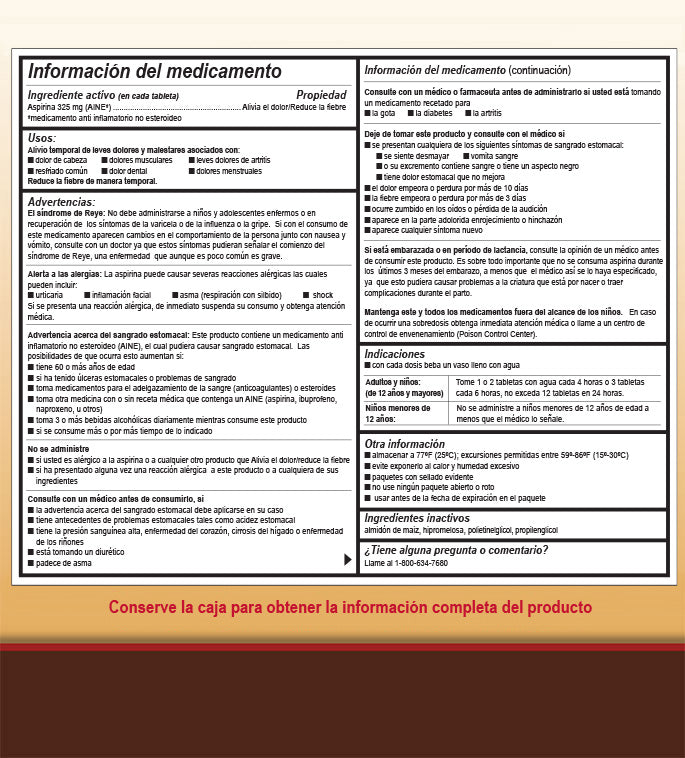 Aspirin 325mg Tablets Medique