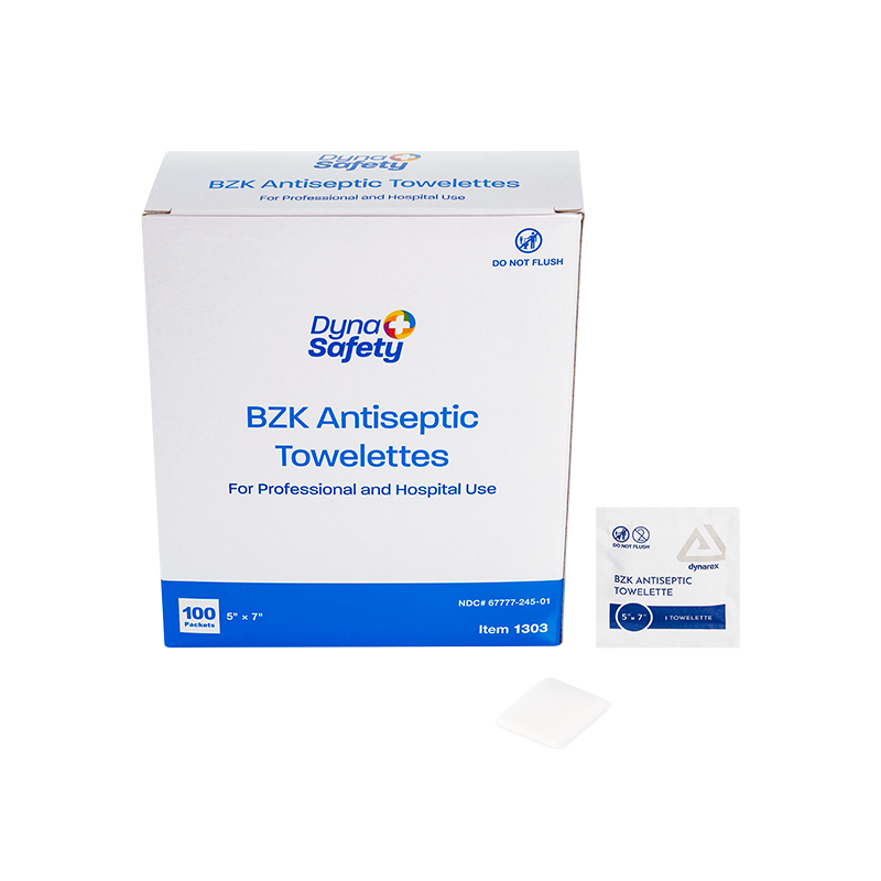 BZK Antiseptic Towelettes, 5" x 7" Dynarex