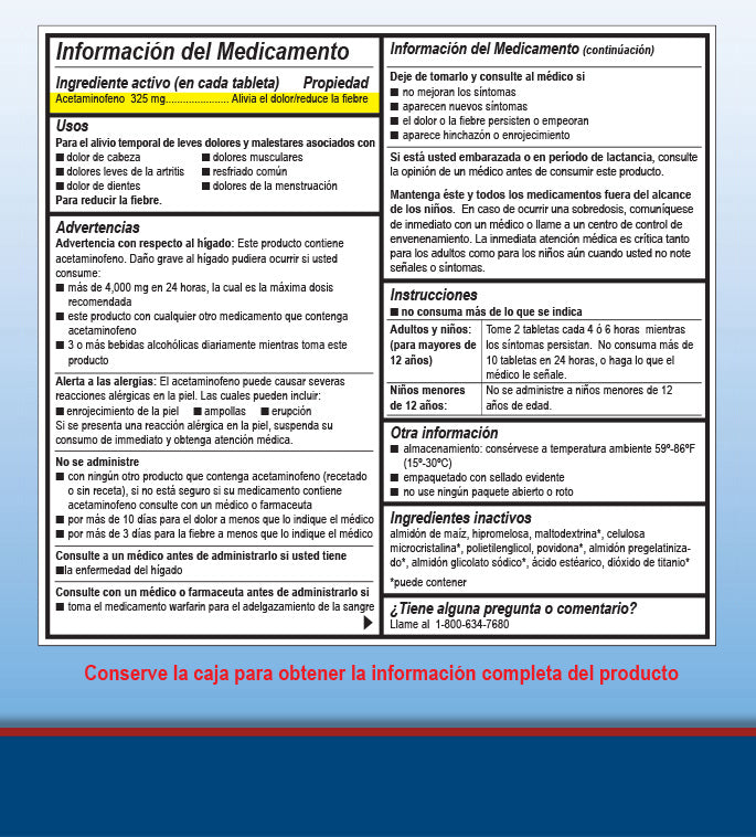 APAP 325mg Non-Aspirin Tablets Medique