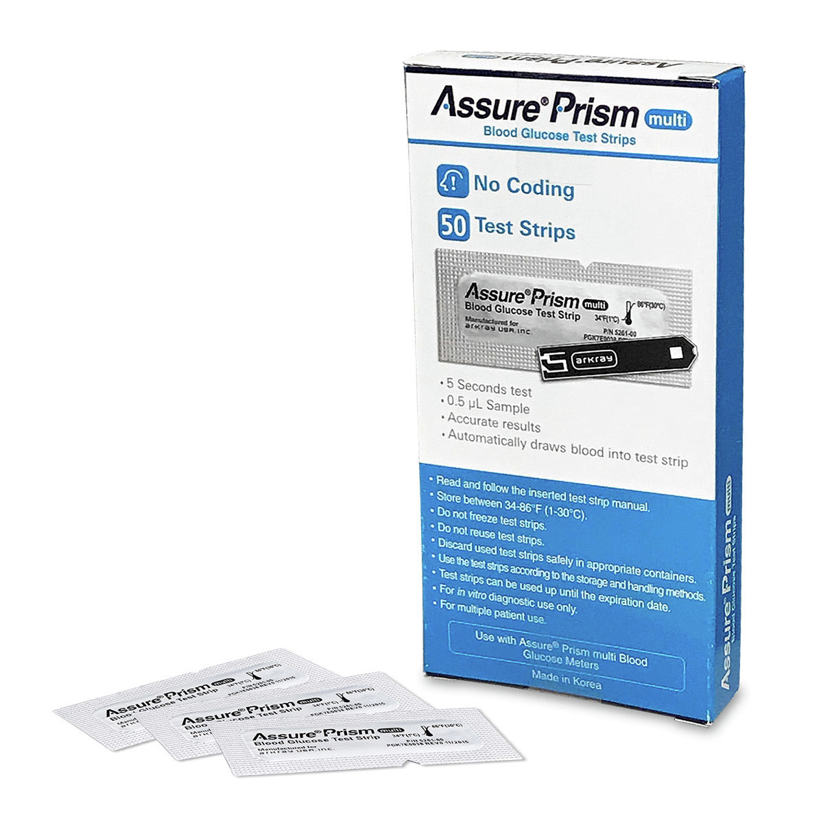 Assure® Prism Multi Blood Glucose Test Strips, Foil Wrapped Arkray