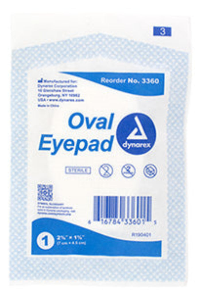 Oval Eye Pads - Sterile, 2 5/8" x 1 5/8" Dynarex