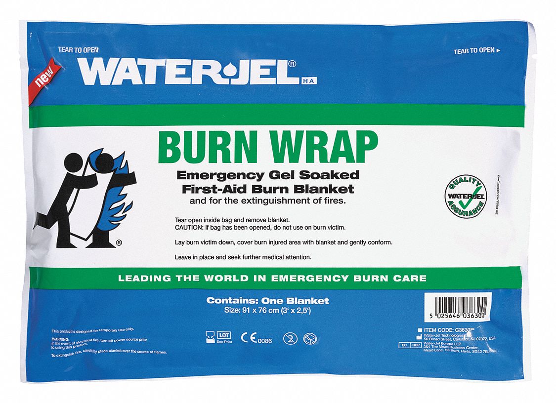 Water-Jel™ First Responder Fire Blanket (Burn wrap) in foil pouch - 3' x 2.5'