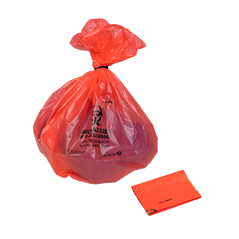Biohazard Bags with Ties, 24" x 25.6" Dynarex