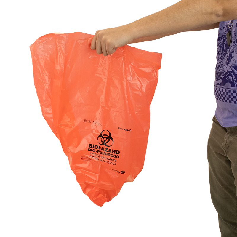 Biohazard Bags with Ties, 24" x 25.6" Dynarex