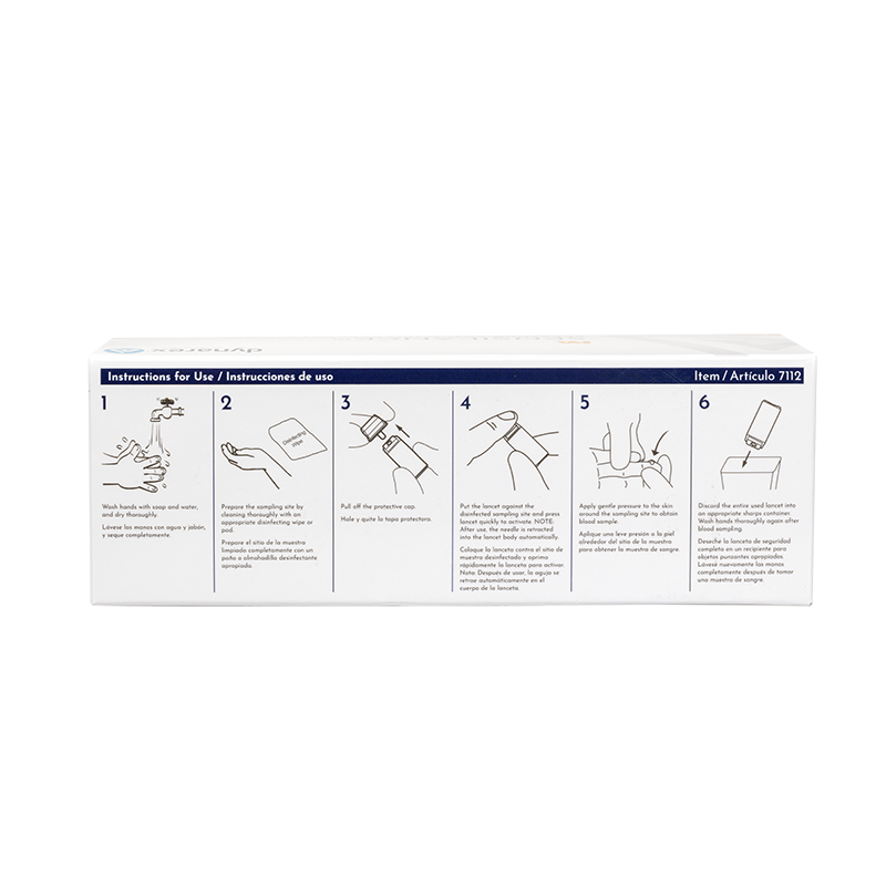 Pressure Activated Safety Lancets - Sterile - 21G - 2.2 mm Dynarex
