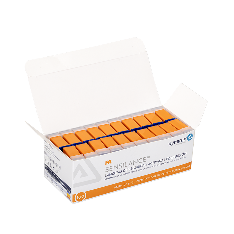 Pressure Activated Safety Lancets - Sterile - 21G - 2.2 mm Dynarex