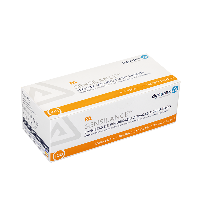 Pressure Activated Safety Lancets - Sterile - 21G - 2.2 mm Dynarex