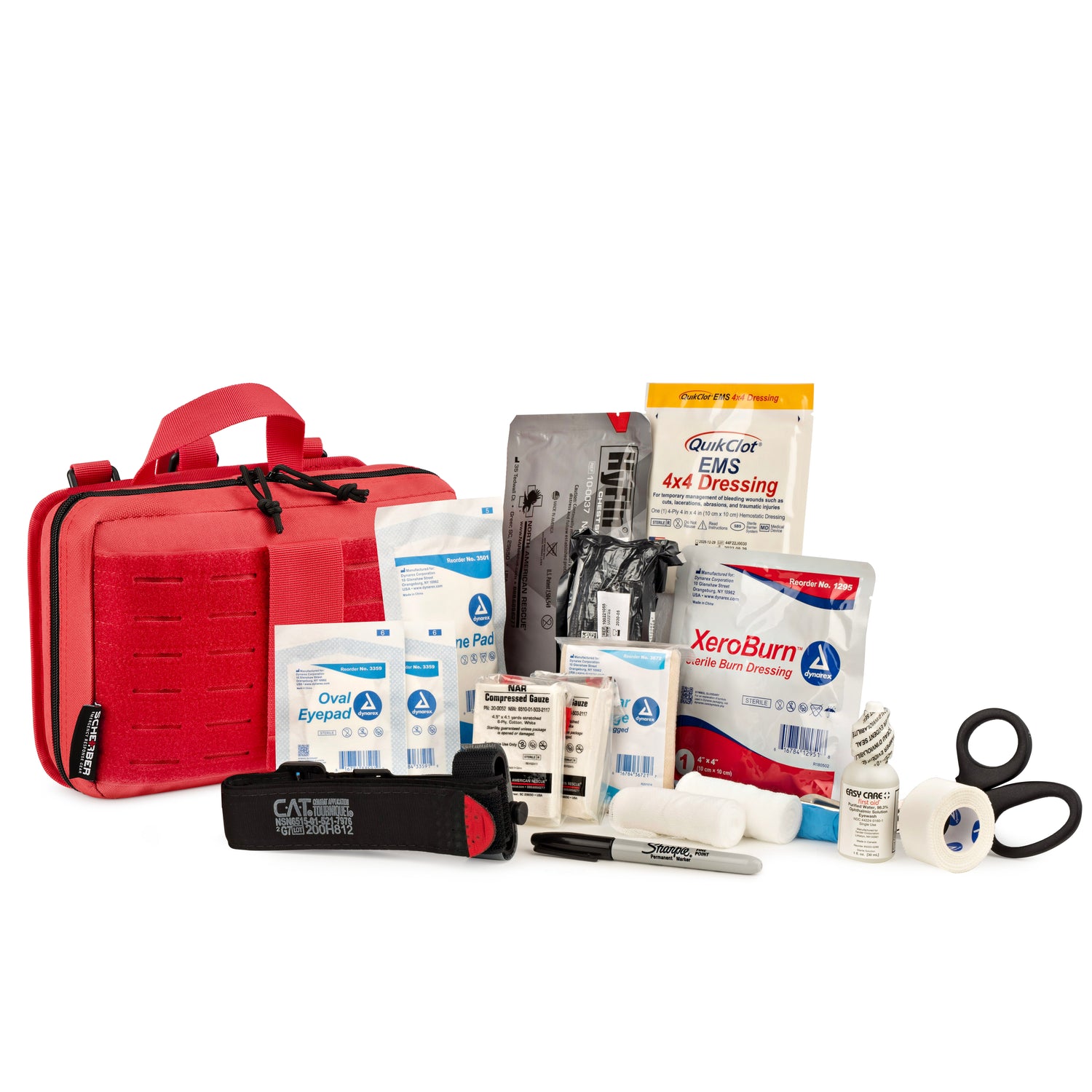Scherber Vehicle IFAK Emergency Trauma Kit 25+ Medical Supplies Ba