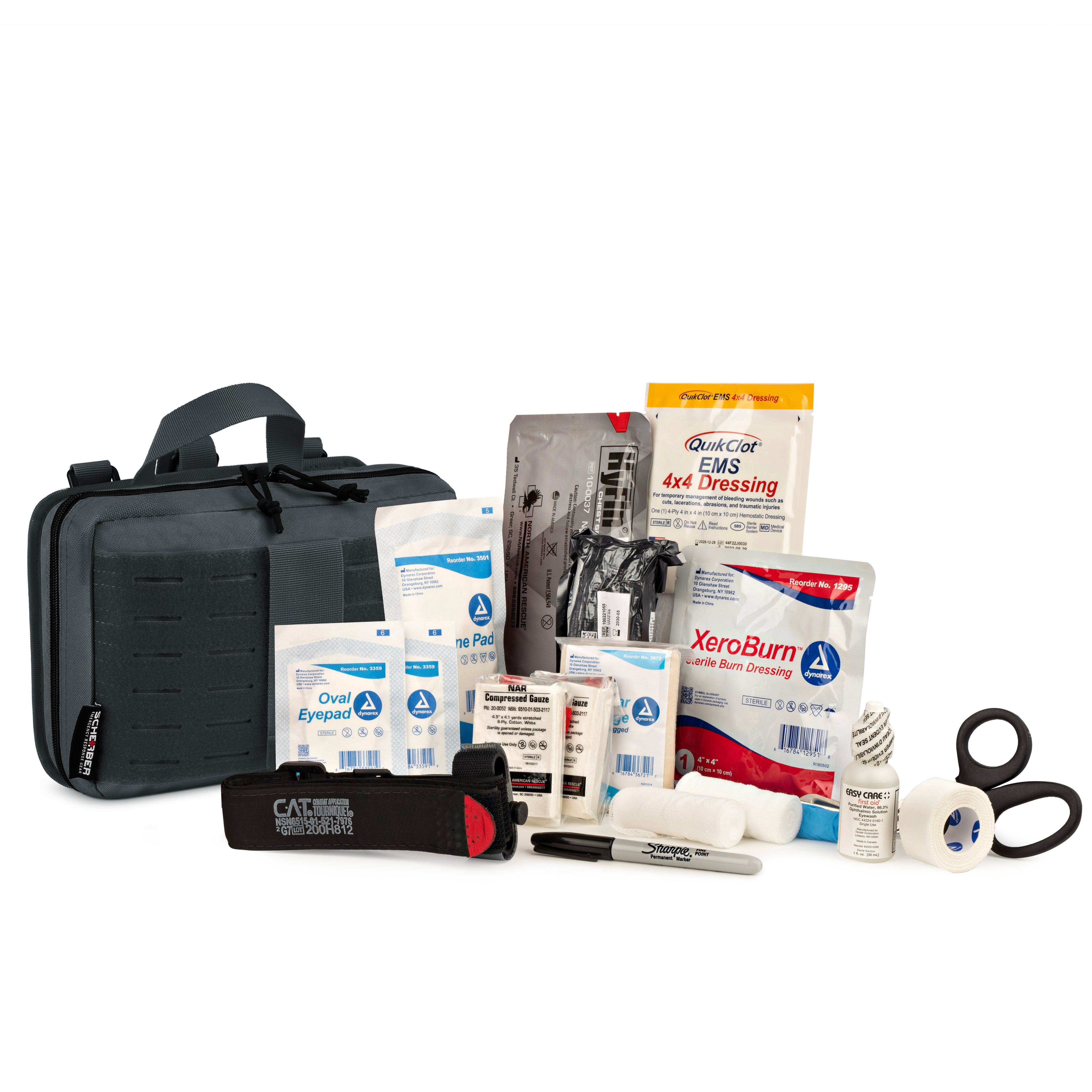 Scherber Vehicle IFAK Emergency Trauma Kit | 25+ Medical Supplies | Basic
