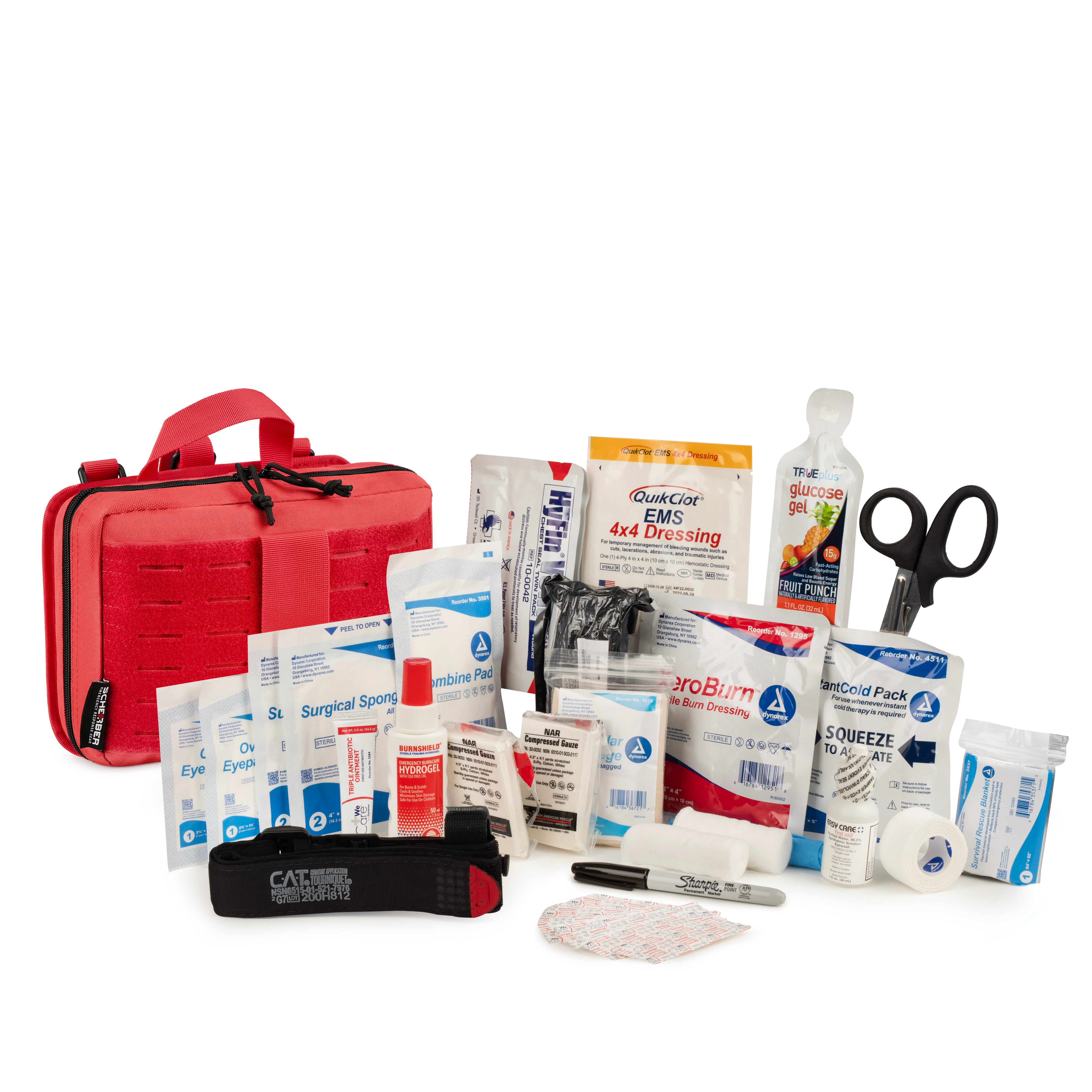 Scherber Vehicle IFAK Emergency Trauma Kit | 90+ Medical Supplies | Intermediate
