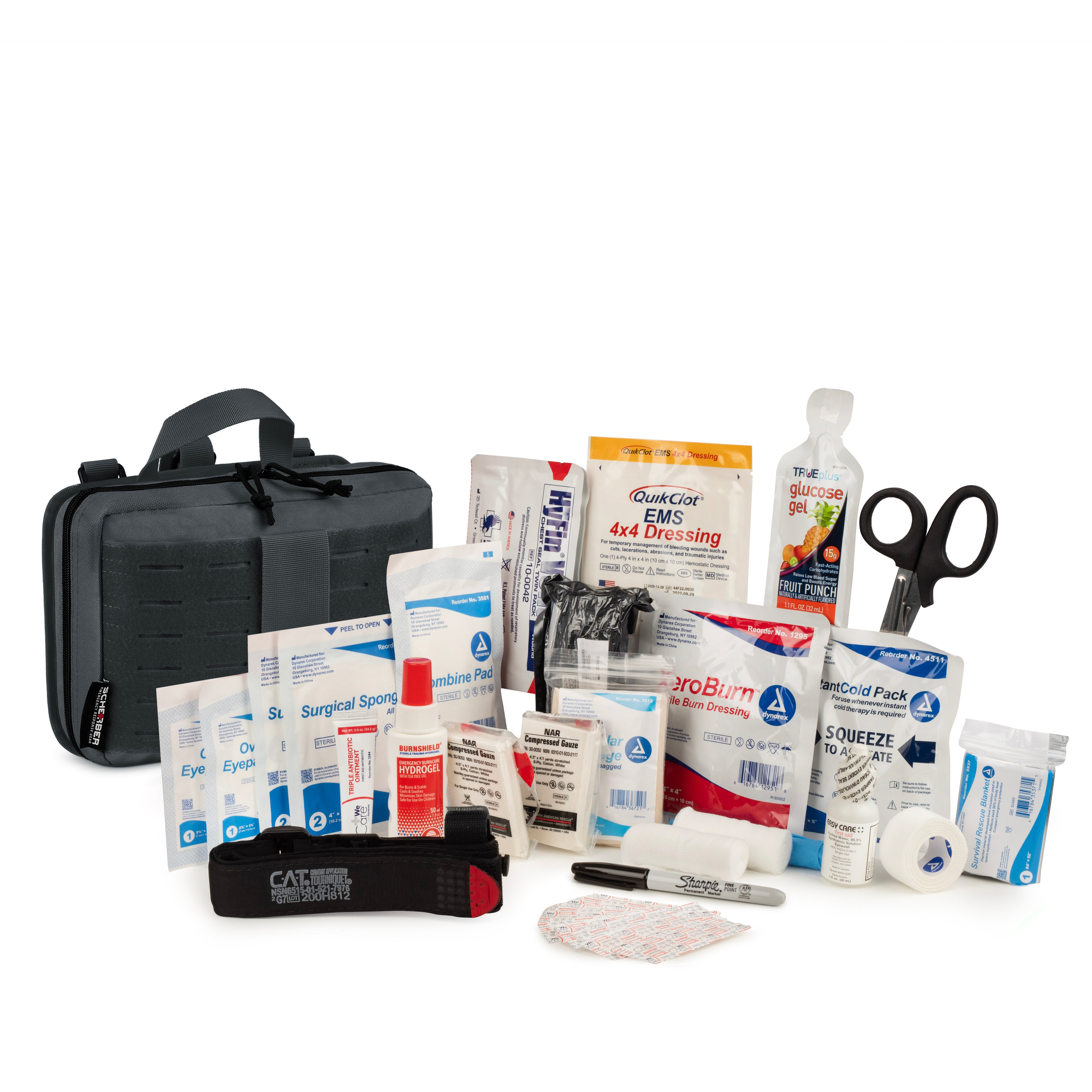 Scherber Vehicle IFAK Emergency Trauma Kit | 90+ Medical Supplies | Intermediate