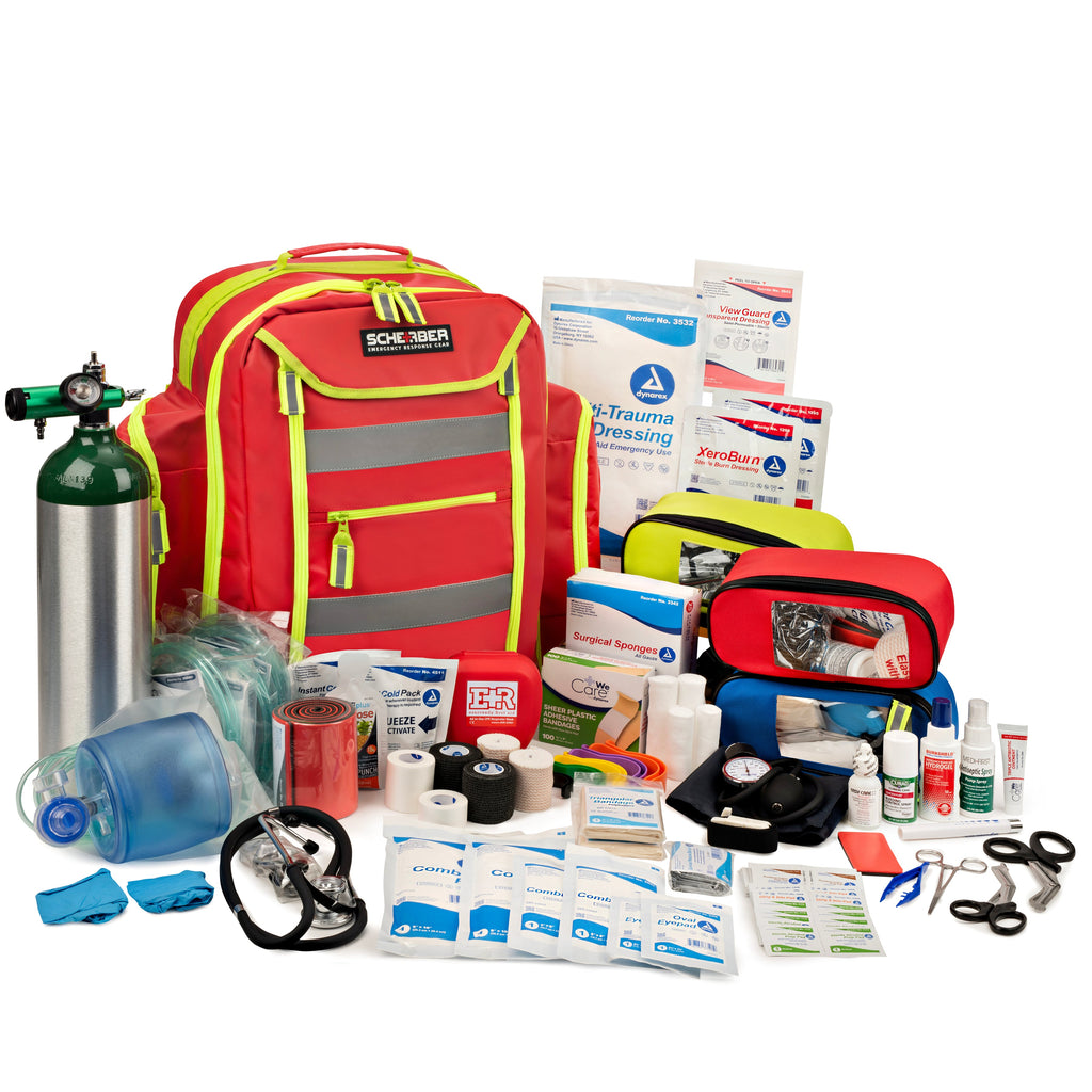 First Responder O2 Kit Scherber Ultimate First Responder Trauma Kit O2 Backpack - Fully Stock