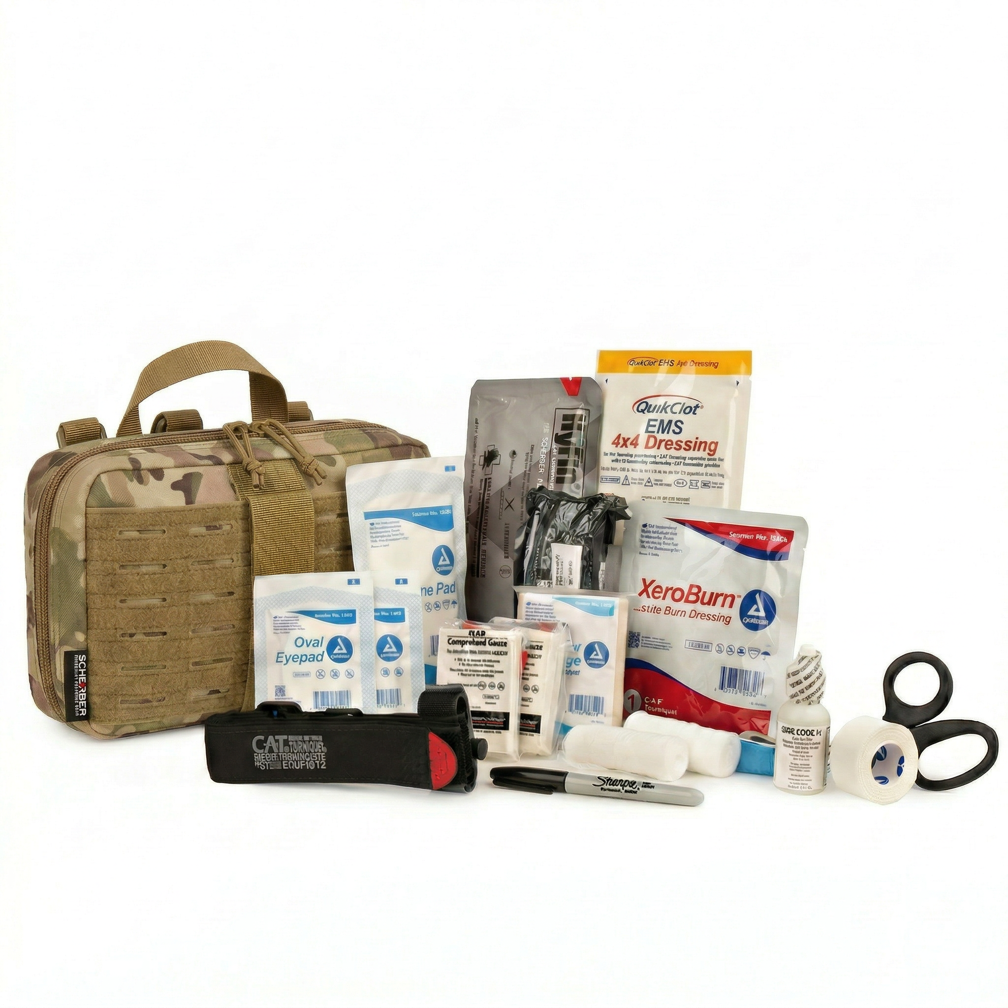 Scherber Vehicle IFAK Emergency Trauma Kit | 25+ Medical Supplies | Basic Scherber