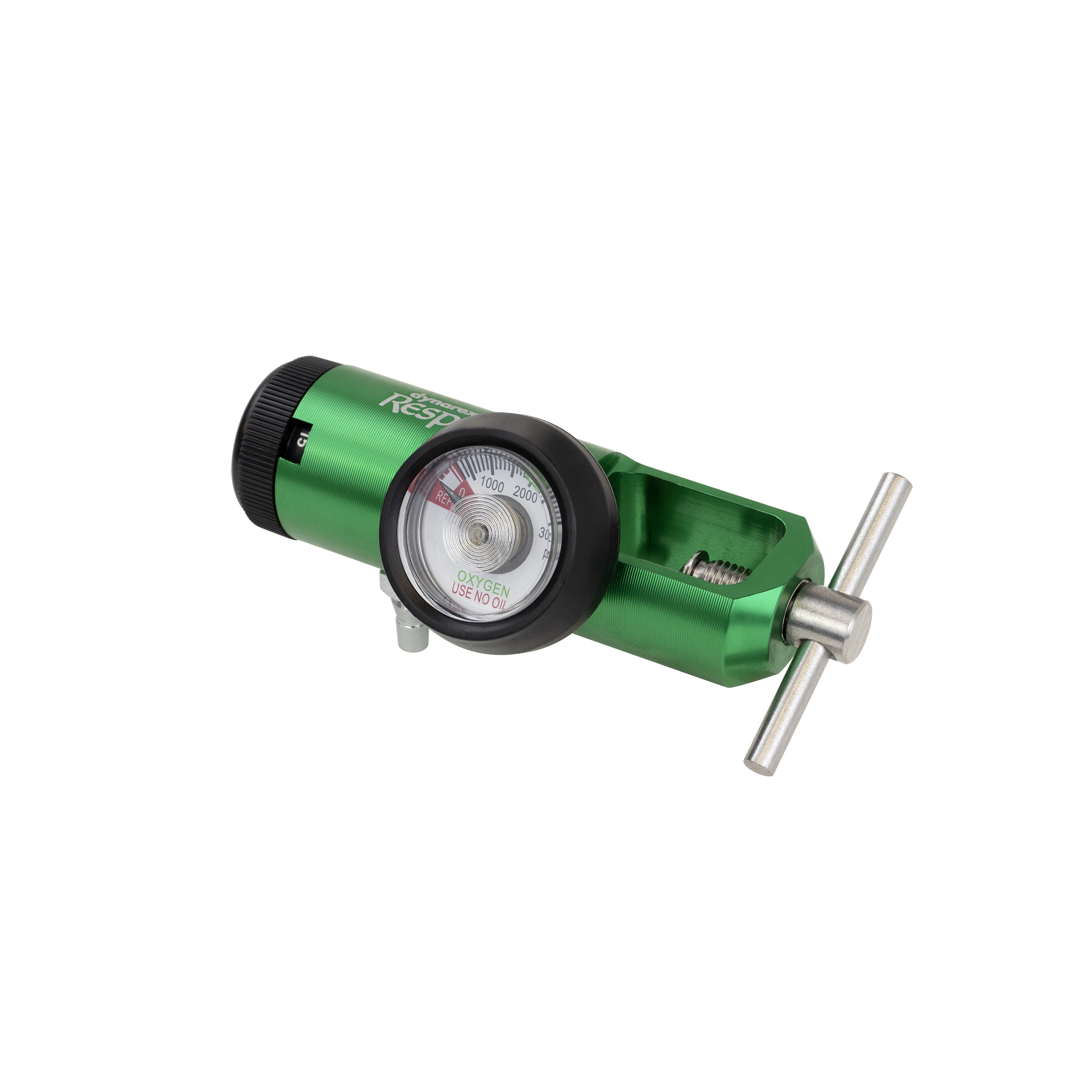 CGA 870 Mini Oxygen Regulator - 0-15 LPM, Barb Outlet, Brass-S Dynarex