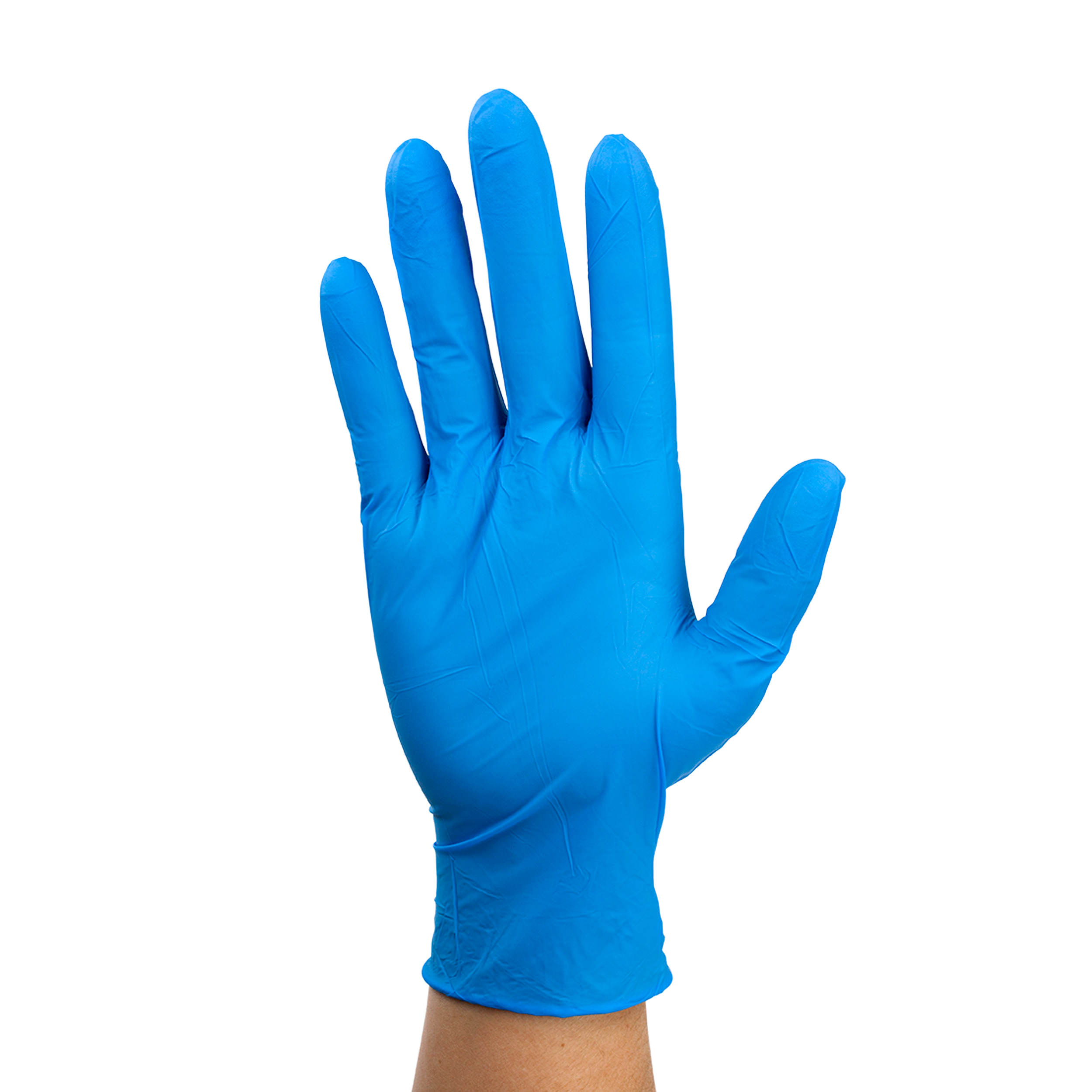 Nitrile Exam Gloves In A Bag, Large, Powder-Free, Blue Dynarex