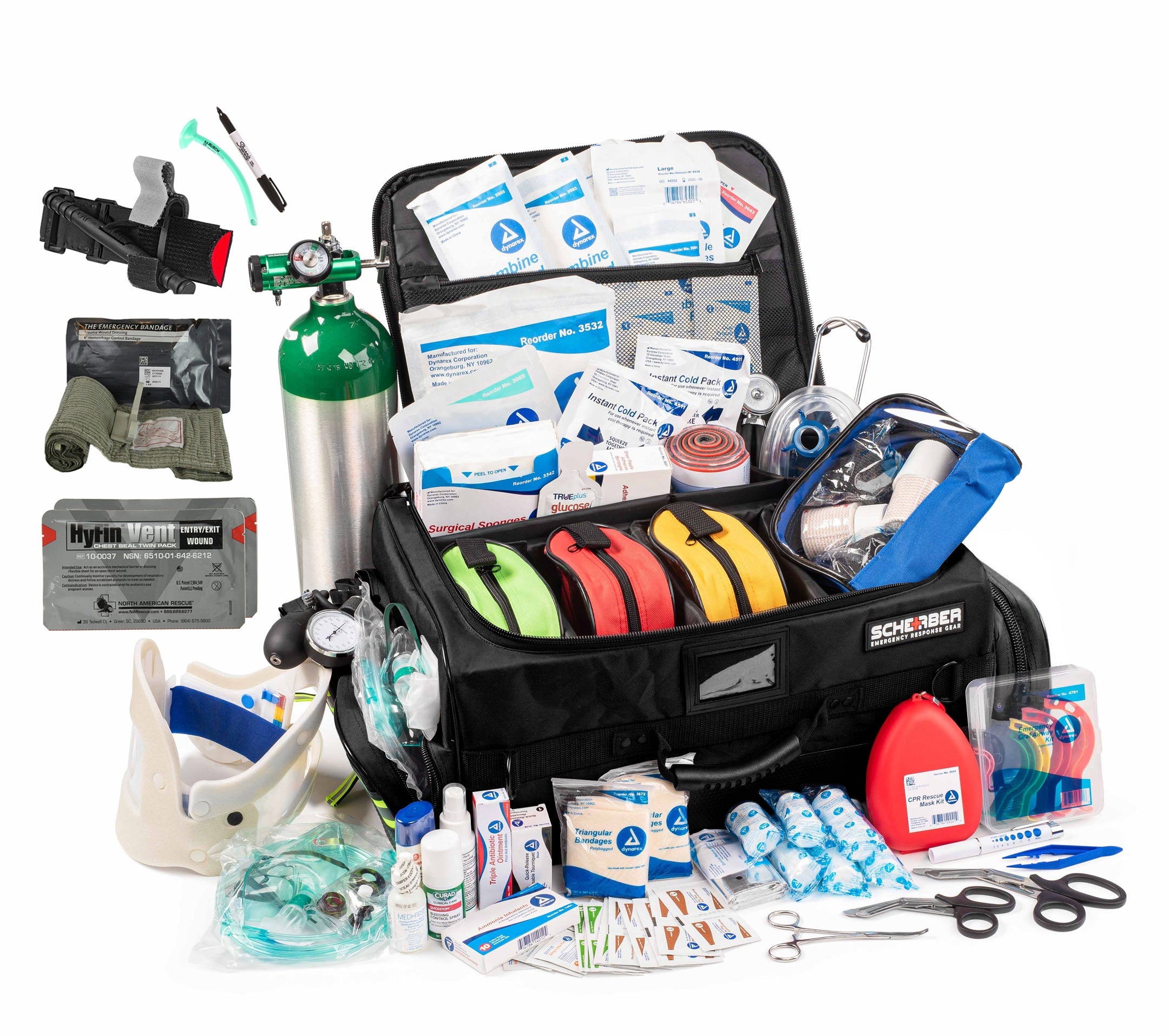 Scherber Ultimate First Responder Trauma kit O2 W/Bleeding Control - Fully Stocked Scherber