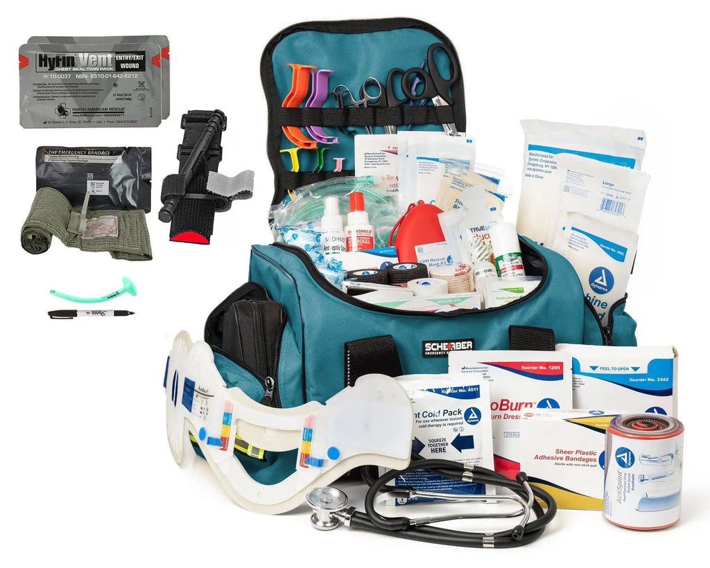 Scherber Intermediate First Responder Trauma Kit W/Bleeding Control - Fully Stocked Scherber