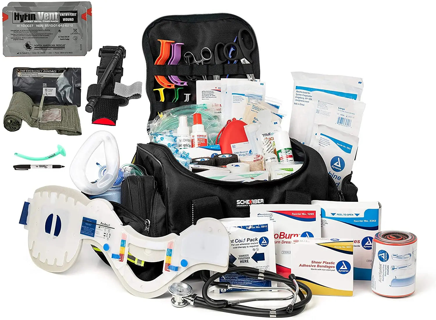 Scherber Intermediate First Responder Trauma Kit W/Bleeding Control - Fully Stocked Scherber
