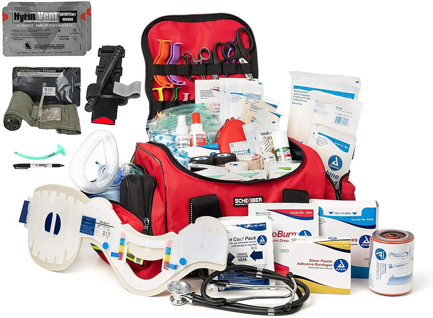 Scherber Intermediate First Responder Trauma Kit W/Bleeding Control - Fully Stocked Scherber