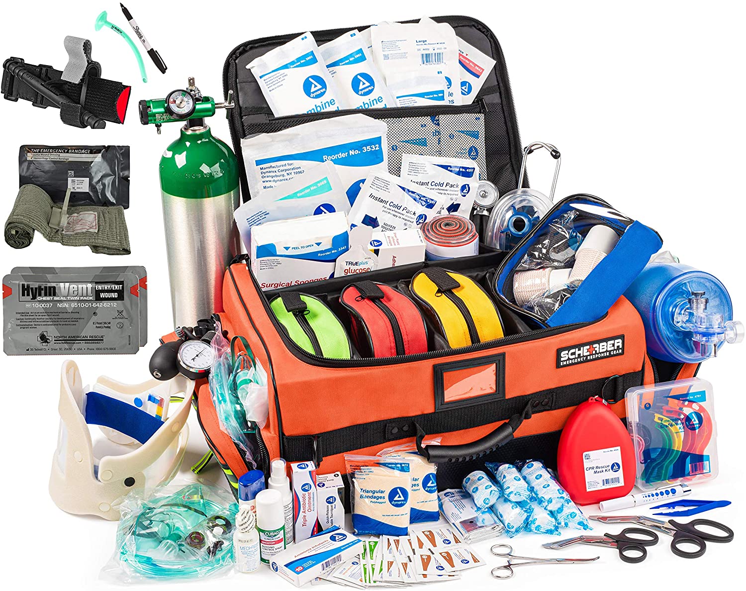 Scherber Ultimate First Responder Trauma kit O2 W/Bleeding Control - Fully Stocked Scherber