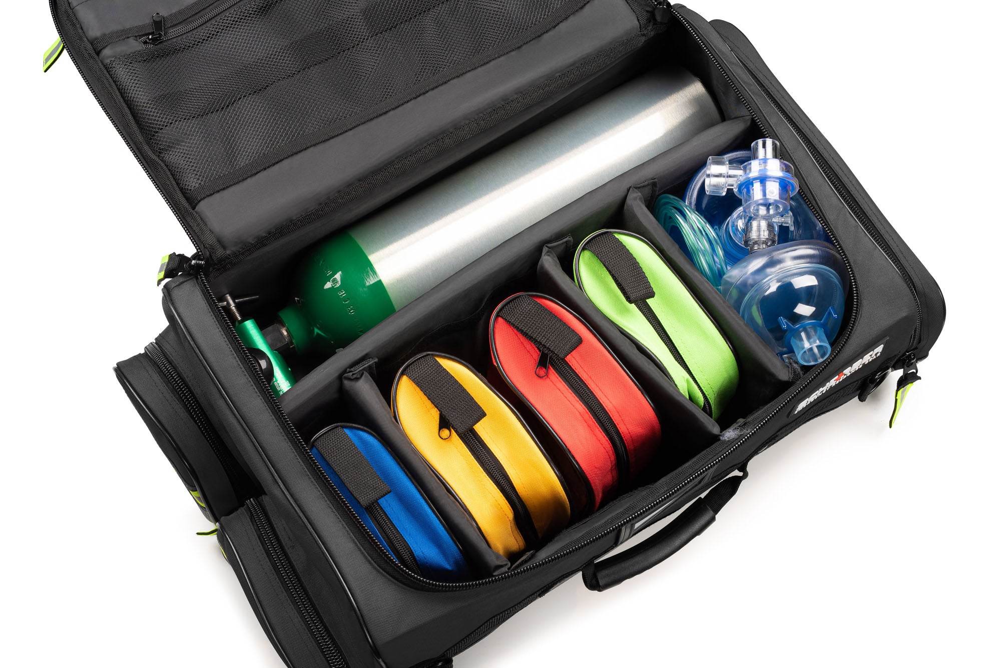 Scherber Fully Stocked First Responder Ultimate Professional EMT/EMS Trauma Kit | HSA/FSA Approved | w/10+ Compartments, Zippered Pockets, Dividers